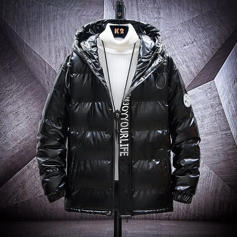 Herren glanzende steppjacke mit Kapuze und thermoisolierter Füllung Nord Taschen