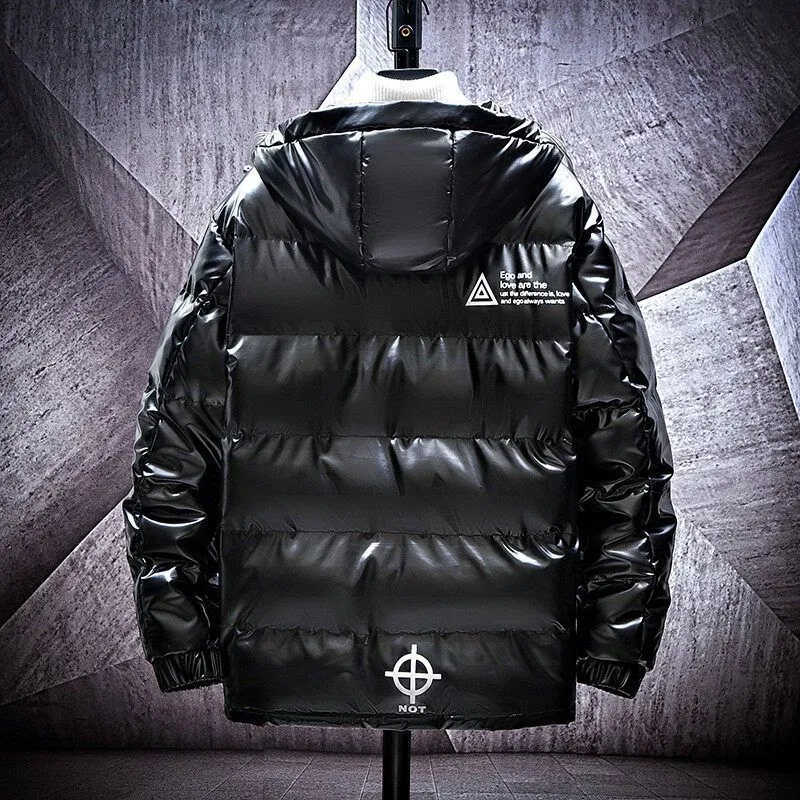 Herren glanzende steppjacke mit Kapuze und thermoisolierter Füllung Nord Taschen