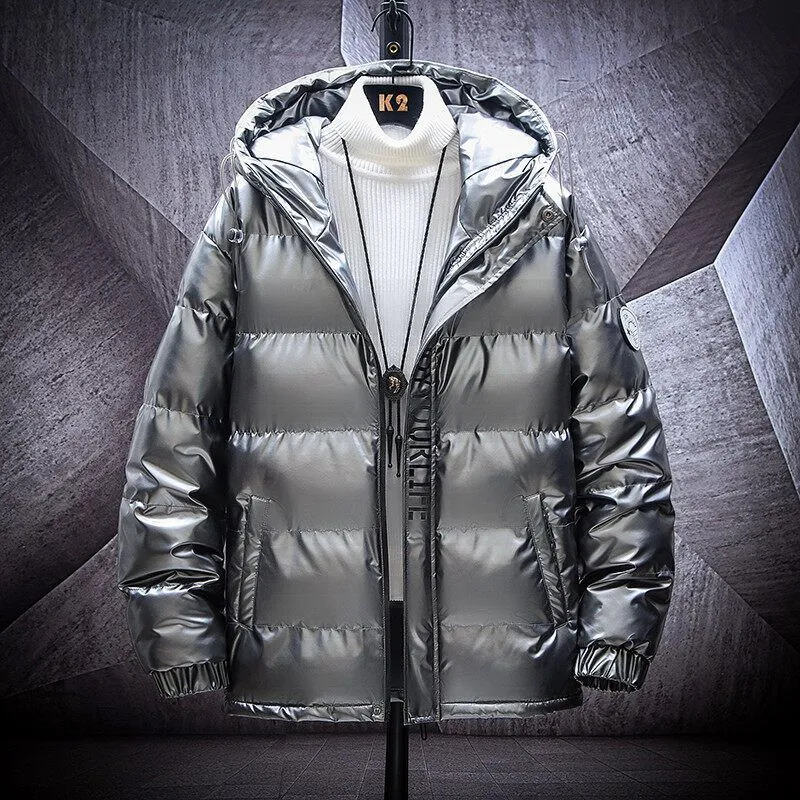 Herren glanzende steppjacke mit Kapuze und thermoisolierter Füllung Nord Taschen