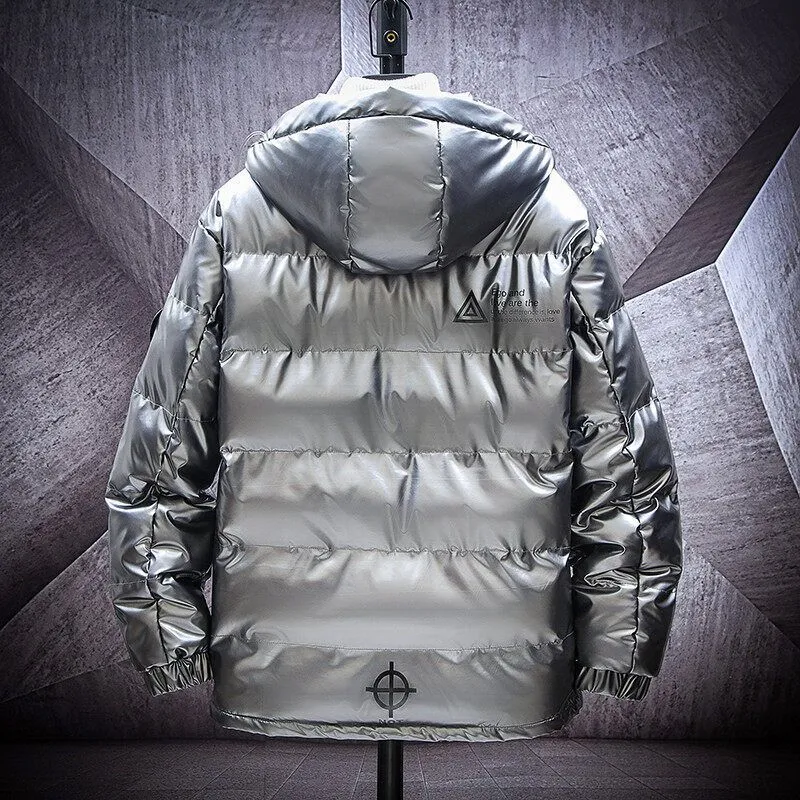 Herren glanzende steppjacke mit Kapuze und thermoisolierter Füllung Nord Taschen