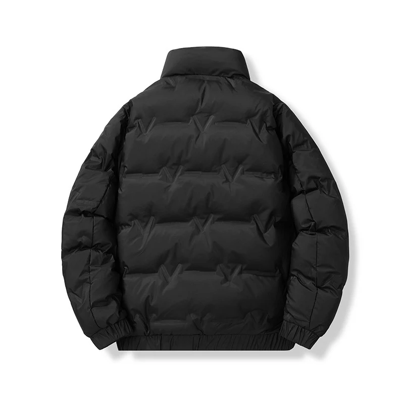 Herren kurze wattierte Steppjacke mit hohem Stehkragen und Thermoisolierung Nord Taschen