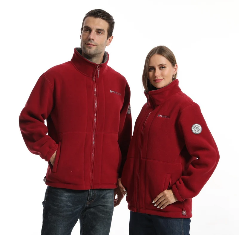 Herren Fleecejacke mit Stehkragen, durchgehendem Reißverschluss und Eingrifftaschen Nord Taschen