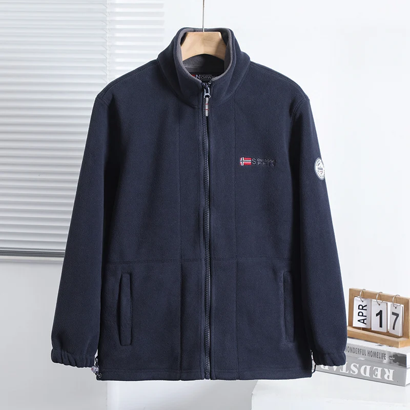 Herren Fleecejacke mit Stehkragen, durchgehendem Reißverschluss und Eingrifftaschen Nord Taschen