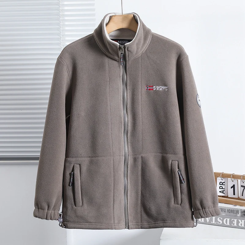 Herren Fleecejacke mit Stehkragen, durchgehendem Reißverschluss und Eingrifftaschen Nord Taschen