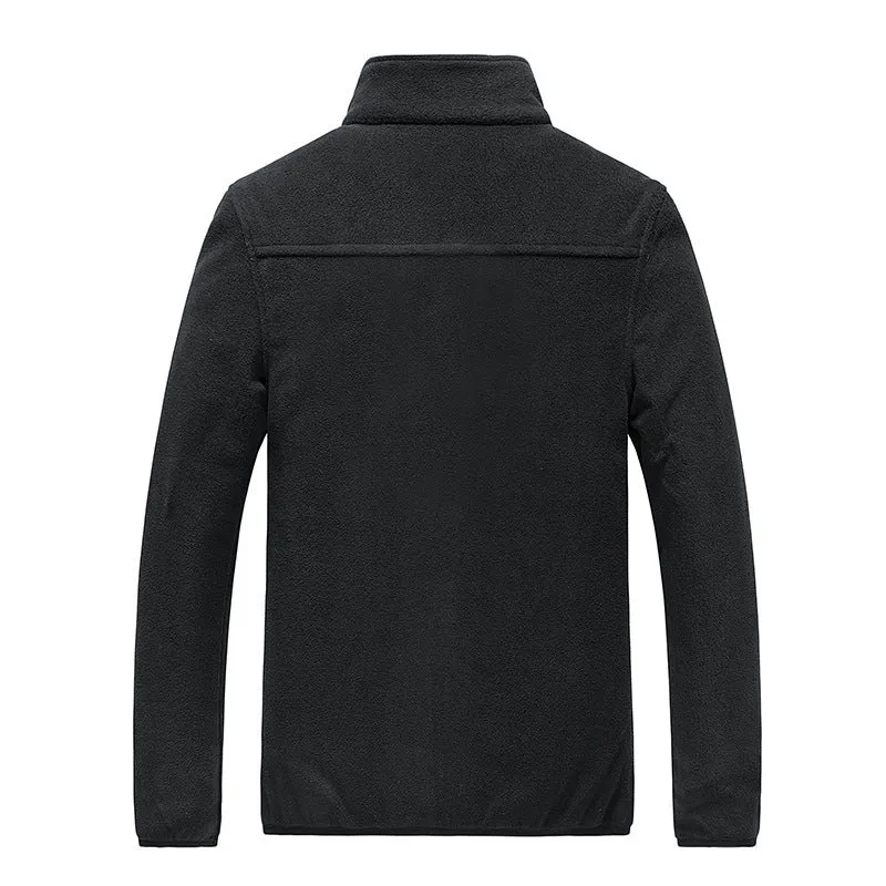 Herren Fleecejacke mit durchgehendem Reißverschluss, Stehkragen und praktischen Reißverschlusstaschen Nord Taschen