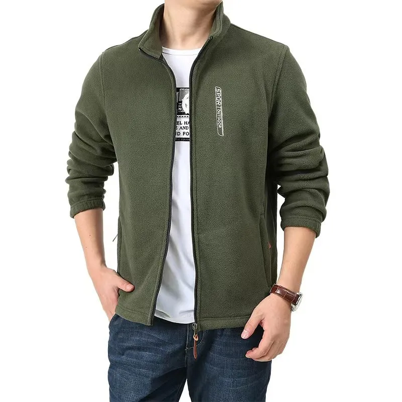 Herren Fleecejacke mit durchgehendem Reißverschluss, Stehkragen und Eingrifftaschen Nord Taschen