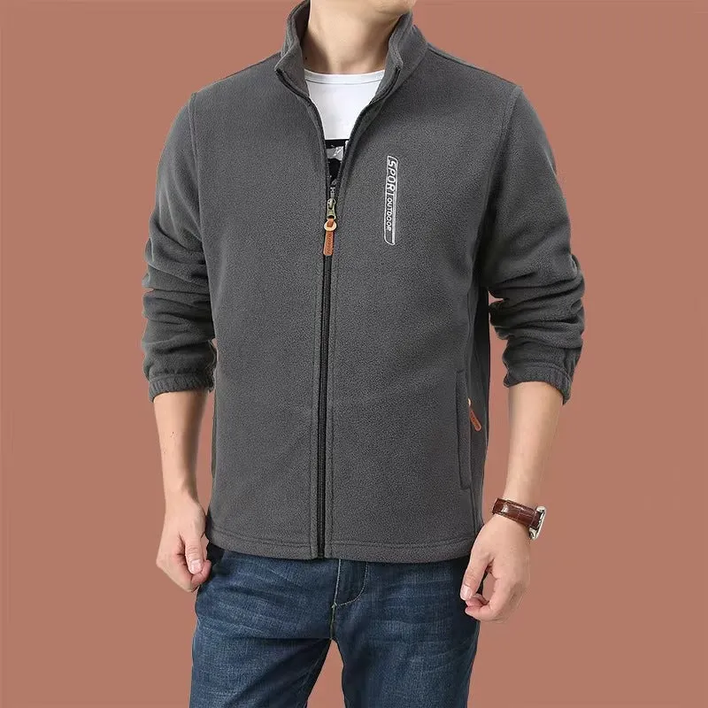 Herren Fleecejacke mit durchgehendem Reißverschluss, Stehkragen und Eingrifftaschen Nord Taschen