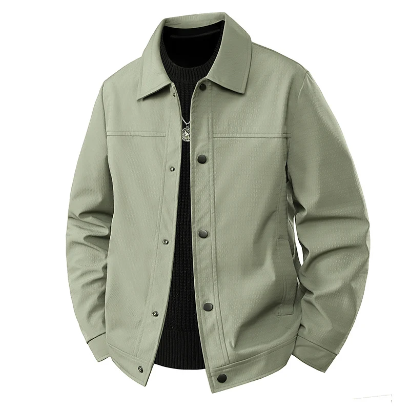 Herren Leichte Übergangsjacke im Worker-Stil mit mikrostrukturierter Twill-Optik und Druckknopfleiste Nord Taschen