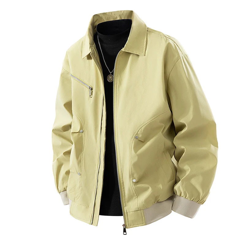 Herren Leichte Oversize-Bomberjacke aus winddichtem Nylon mit Reißverschluss, Brusttasche und Rippbündchen Nord Taschen