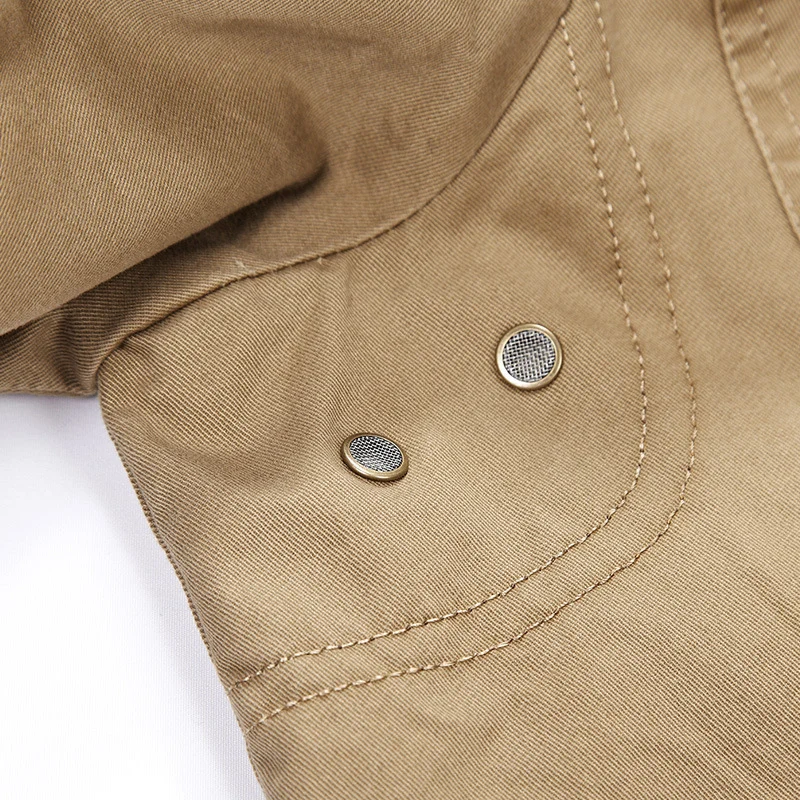 Herren Casual-Canvas-Sakko im Worker-Blouson-Stil mit Hemdkragen und aufgesetzten Taschen Nord Taschen