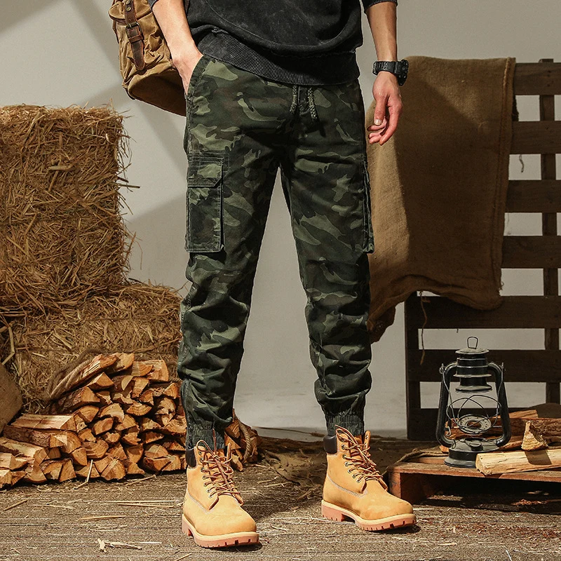 Herren Cargohhose im Joggerstil mit Kordelzug, Bündchen und Mehrfach-Taschen Nord Taschen