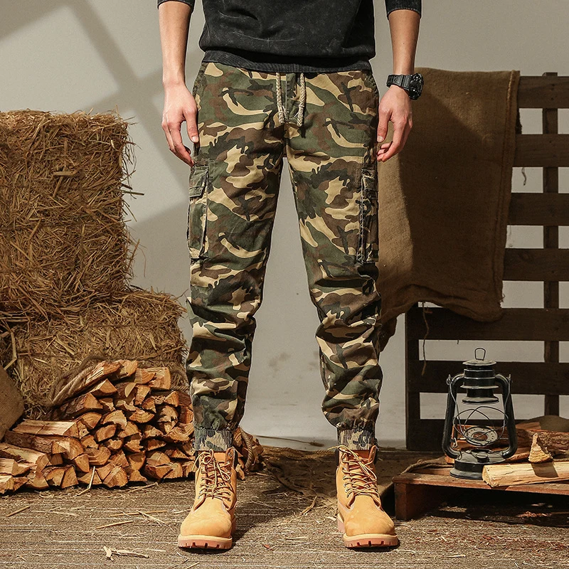 Herren Cargohhose im Joggerstil mit Kordelzug, Bündchen und Mehrfach-Taschen Nord Taschen