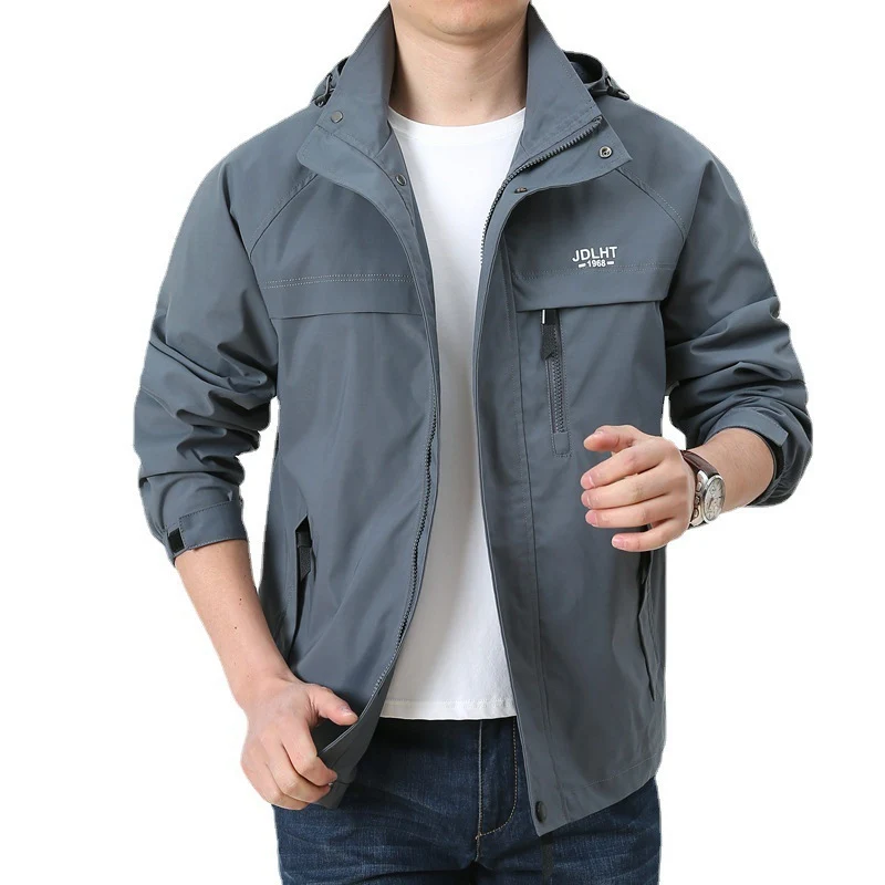 Herren Leichte Softshell-Utilityjacke mit Kapuze, winddichter Shell und Mehrfachtaschen Nord Taschen