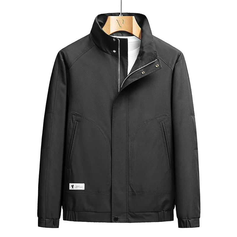 Herren Leichte Softshell-Übergangsjacke im Utility-Minimalstil mit hochschließendem Stehkragen und verdecktem Reißverschluss Nord Taschen