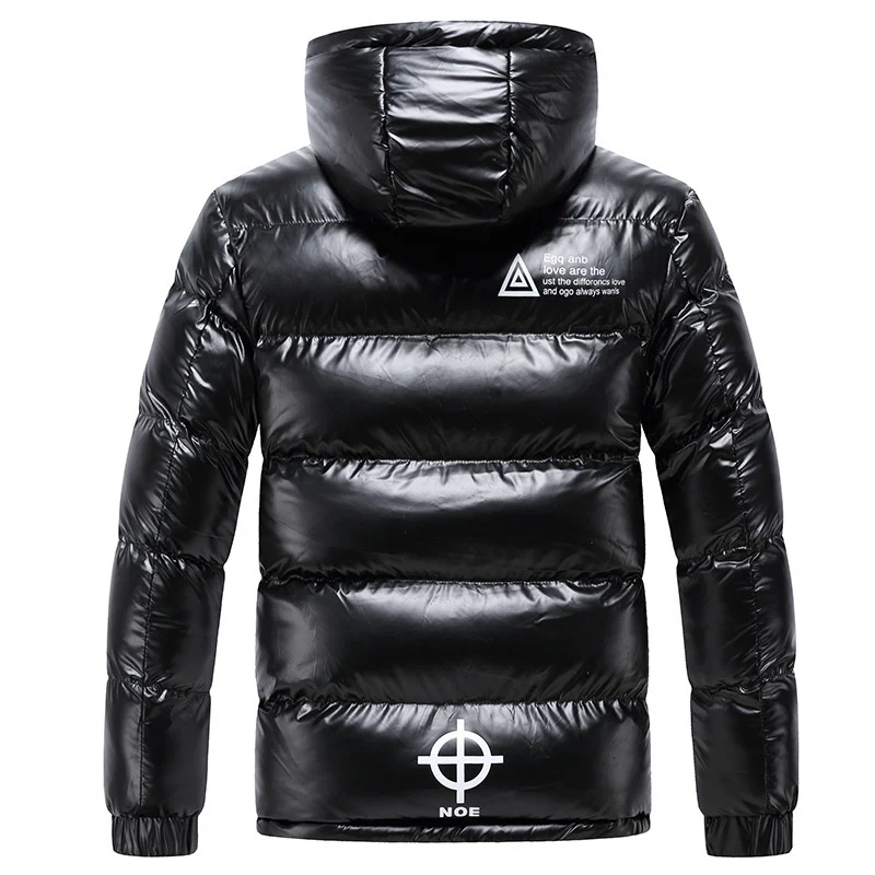 Herren glänzende gesteppte Thermo-Kapuzenjacke mit Metallic-Finish und wärmender Isolierung Nord Taschen
