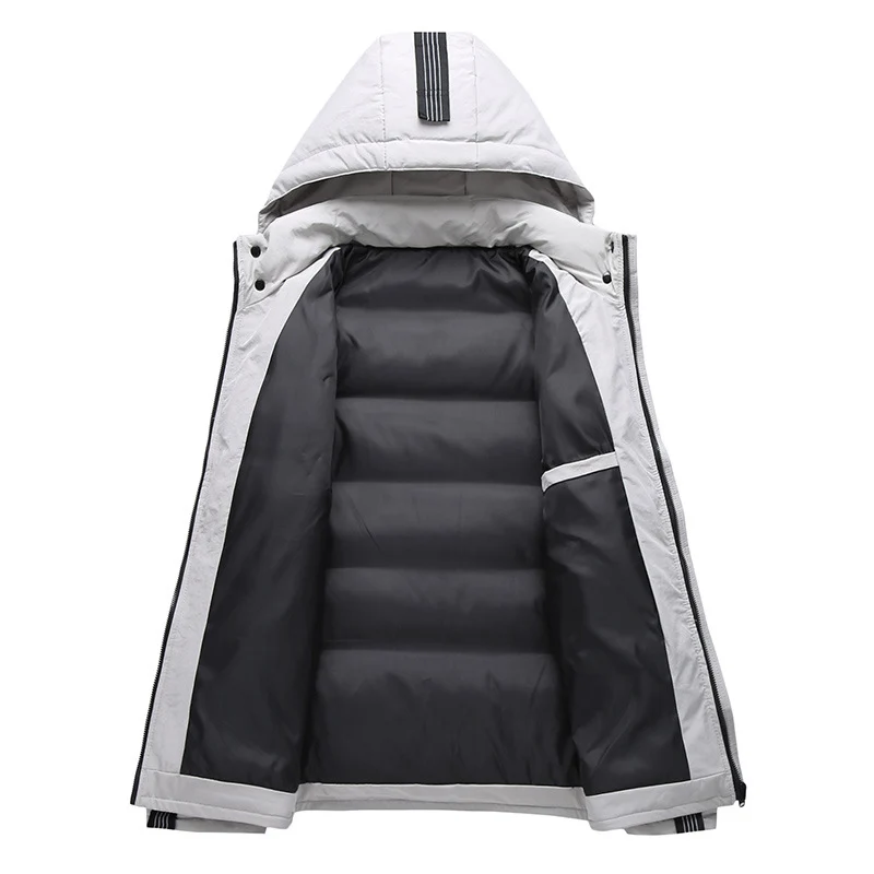 Herren gestepptes Thermo-Kapuzenjacke im Urban-Sportstyle mit Kontrastärmeln Nord Taschen