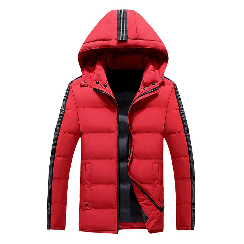 Herren gestepptes Thermo-Kapuzenjacke im Urban-Sportstyle mit Kontrastärmeln Nord Taschen