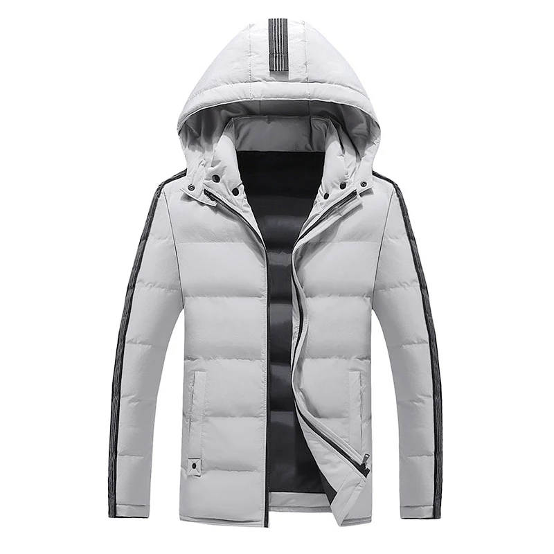 Herren gestepptes Thermo-Kapuzenjacke im Urban-Sportstyle mit Kontrastärmeln Nord Taschen