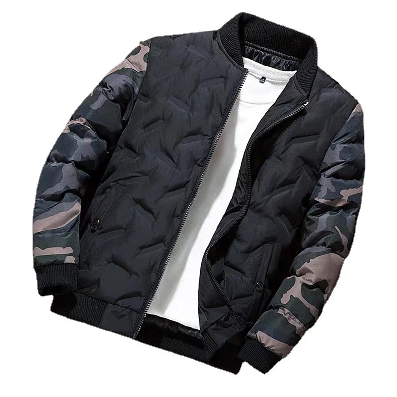 Herren gestepptes Bomberblouson mit Camouflage-Ärmeln und wärmender Thermoisolierung Nord Taschen