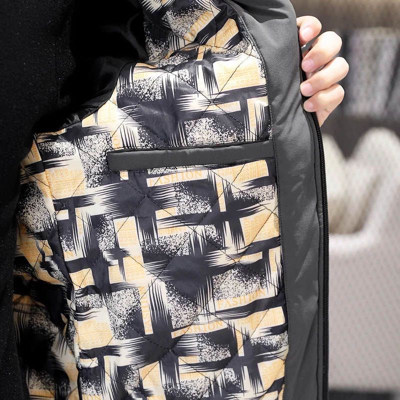 Herren gesteppter Übergangsblouson mit Rautenstepp, Stehkragen und gerippten Abschlüssen Nord Taschen