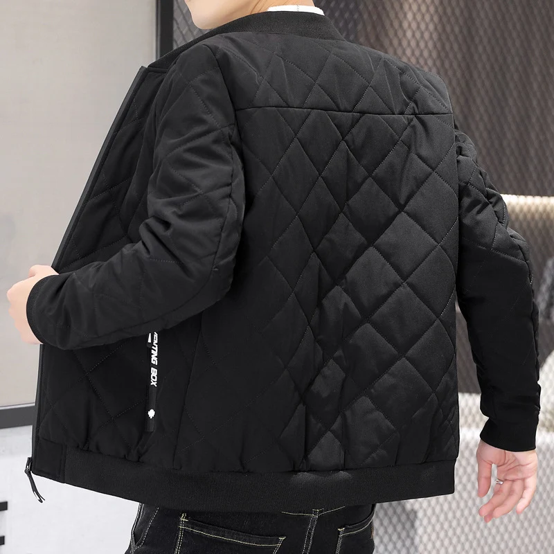 Herren gesteppter Übergangsblouson mit Rautenstepp, Stehkragen und gerippten Abschlüssen Nord Taschen