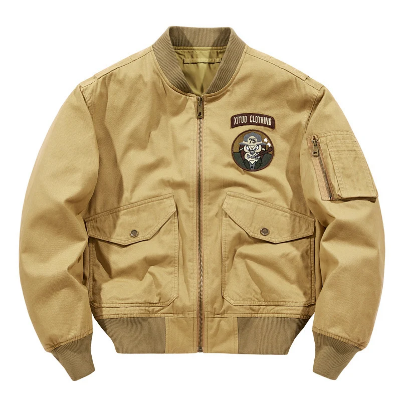 Herren Kurzblouson im Piloten-Design mit Utility-Ärmeltasche und aufgesetzten Pattentaschen Nord Taschen