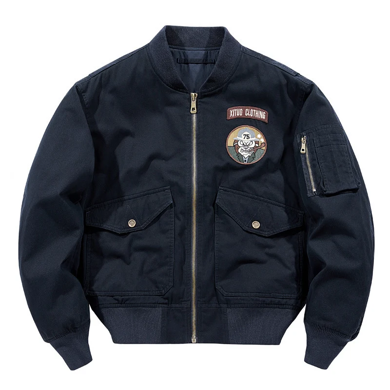 Herren Kurzblouson im Piloten-Design mit Utility-Ärmeltasche und aufgesetzten Pattentaschen Nord Taschen