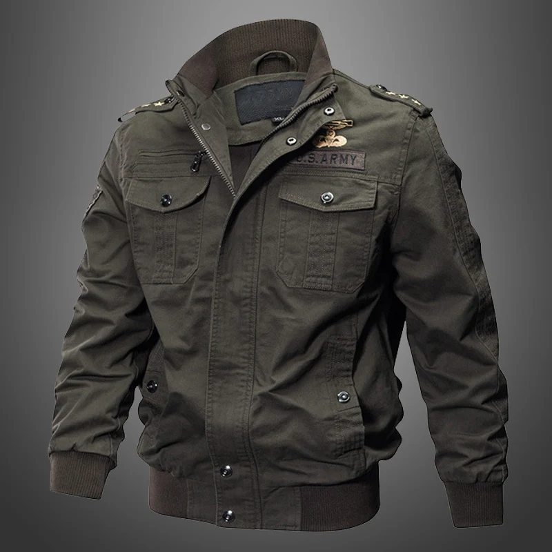 Herren Kurzblouson Canvas-Fieldjacke mit Schulterepauletten, Brustpattentaschen und geripptem Saum Nord Taschen
