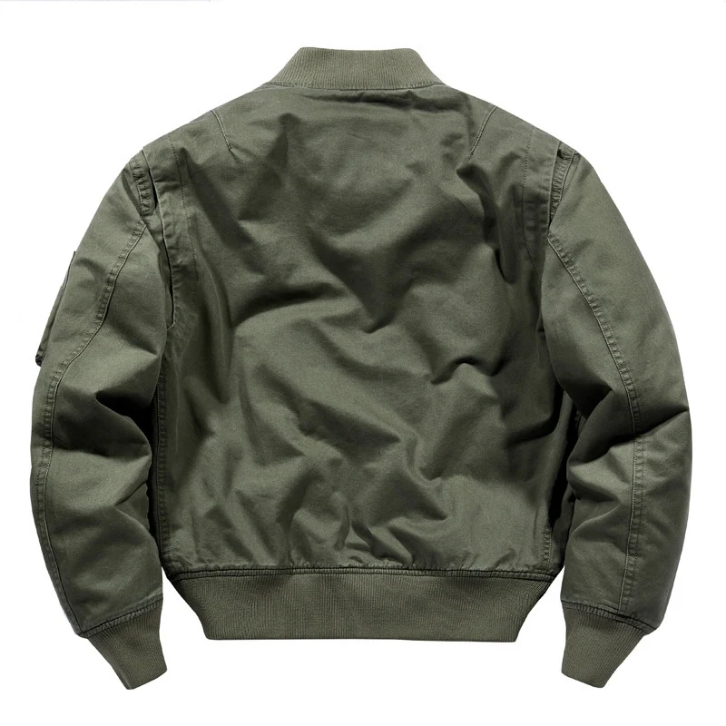 Herren Kurz geschnittener Canvas-Bomber mit Doppel-Frontklappentaschen und Ärmeltasche Nord Taschen