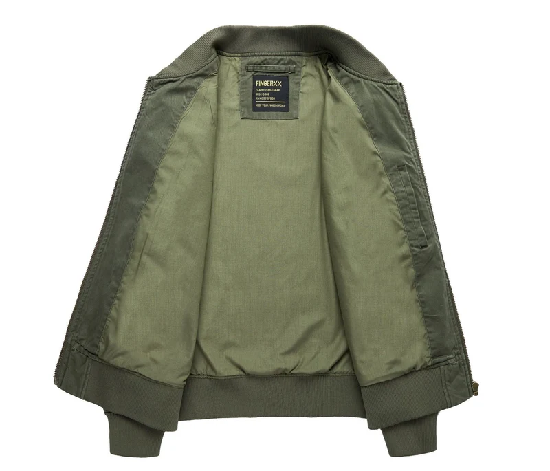 Herren Kurz geschnittener Canvas-Bomber mit Doppel-Frontklappentaschen und Ärmeltasche Nord Taschen