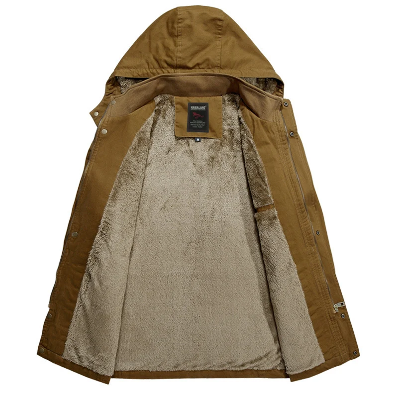 Herren Fieldparka im Utility-Look mit Teddyfleece-Kapuze, Kordelzug und Multifunktions-Taschen Nord Taschen