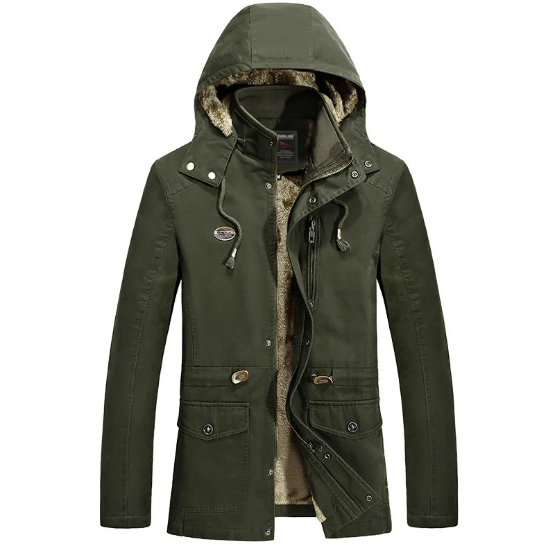 Herren Fieldparka im Utility-Look mit Teddyfleece-Kapuze, Kordelzug und Multifunktions-Taschen Nord Taschen