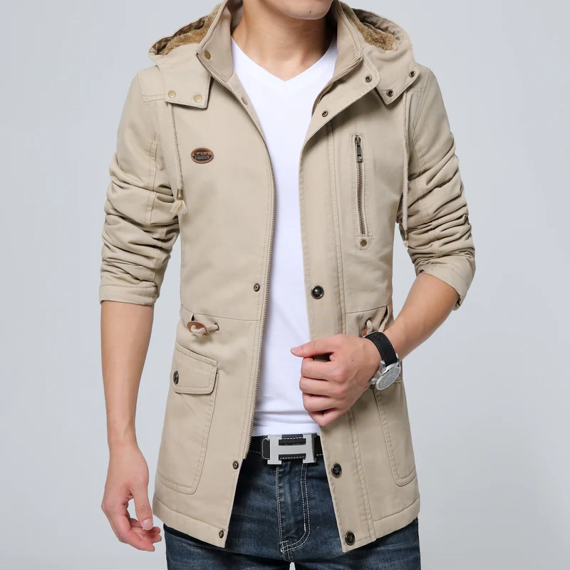 Herren Fieldparka im Utility-Look mit Teddyfleece-Kapuze, Kordelzug und Multifunktions-Taschen Nord Taschen