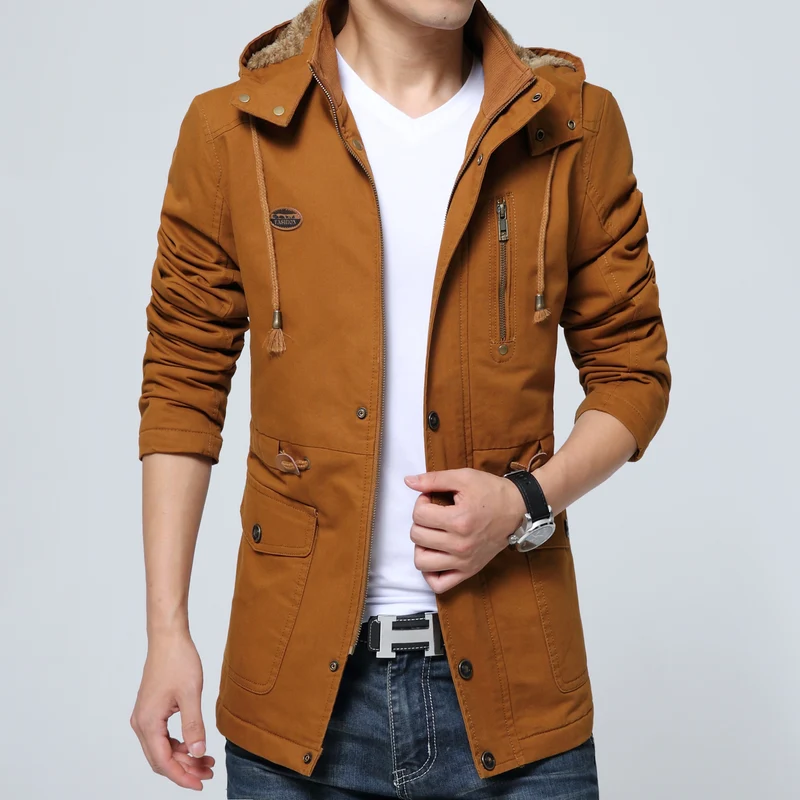 Herren Fieldparka im Utility-Look mit Teddyfleece-Kapuze, Kordelzug und Multifunktions-Taschen Nord Taschen