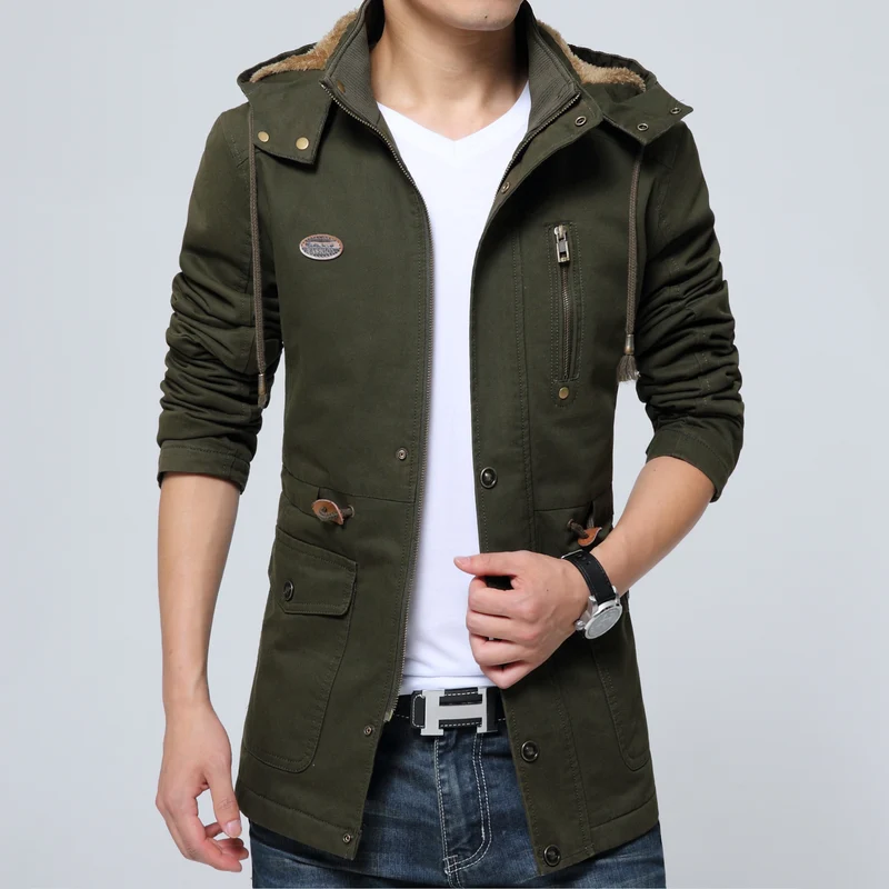 Herren Fieldparka im Utility-Look mit Teddyfleece-Kapuze, Kordelzug und Multifunktions-Taschen Nord Taschen