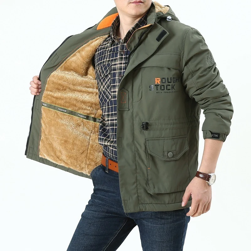 Herren Fieldjacke im Urban-Utility-Stil mit Mehrfachtaschen und hochschließendem Kragen Nord Taschen