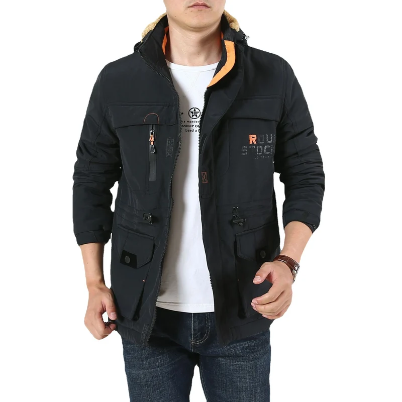 Herren Fieldjacke im Urban-Utility-Stil mit Mehrfachtaschen und hochschließendem Kragen Nord Taschen