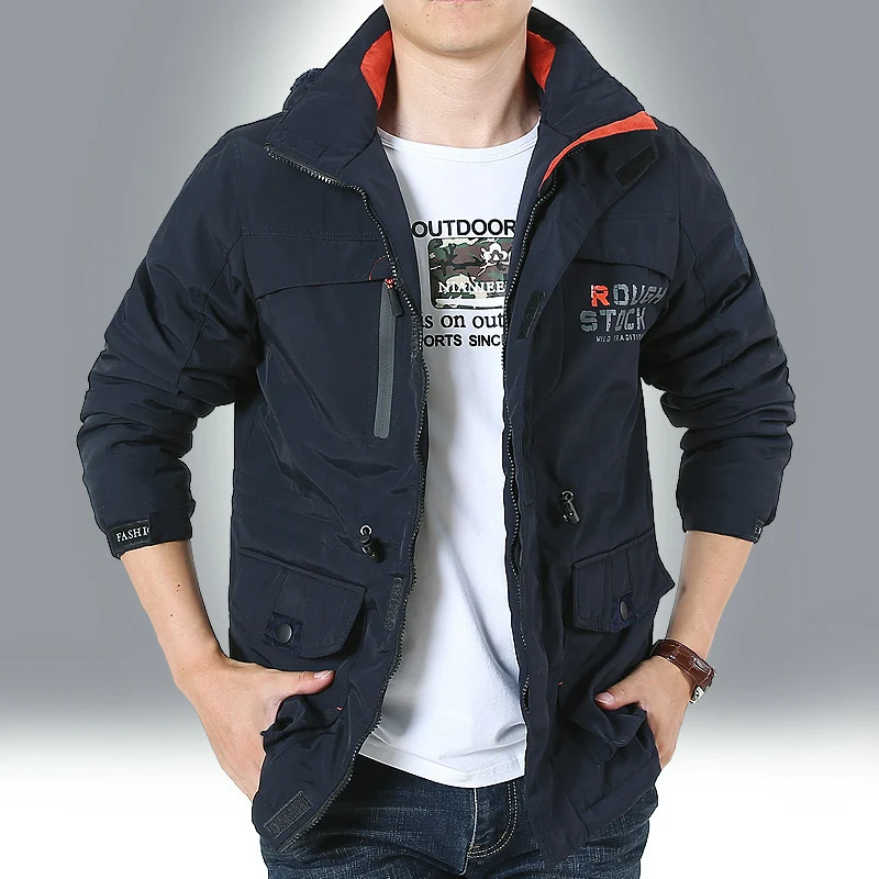 Herren Fieldjacke im Urban-Utility-Stil mit Mehrfachtaschen und hochschließendem Kragen Nord Taschen