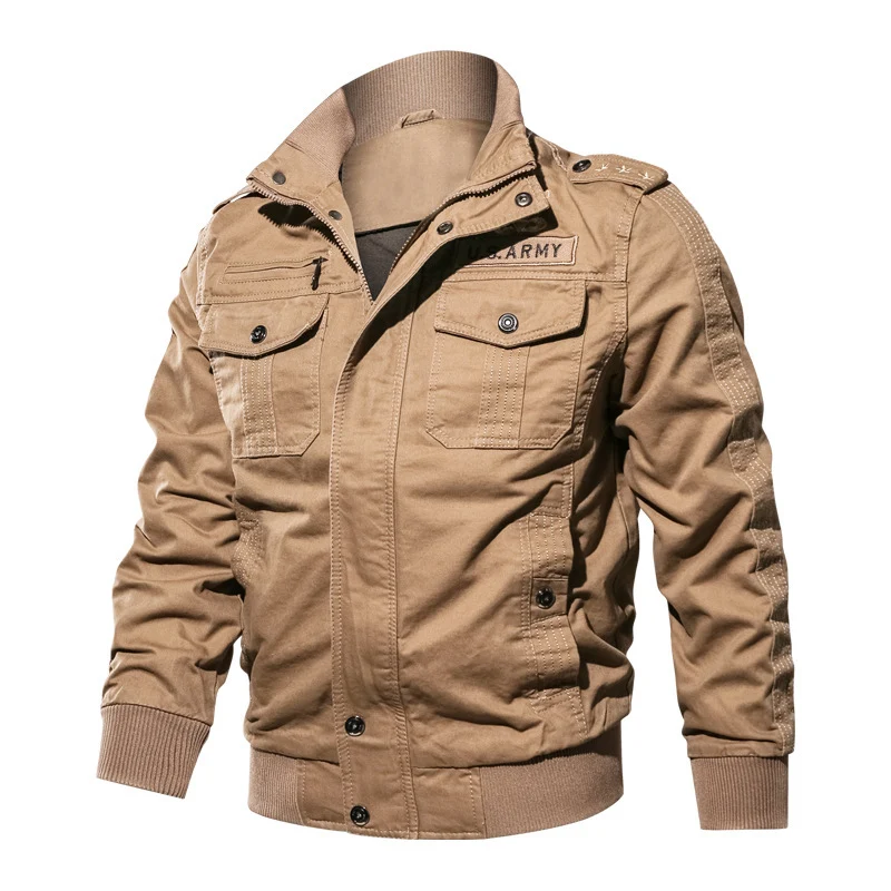 Herren Fieldbomberjacke im Military-Utility-Stil mit Schulterpatten, Rippenbündchen und aufgesetzten Brusttaschen Nord Taschen