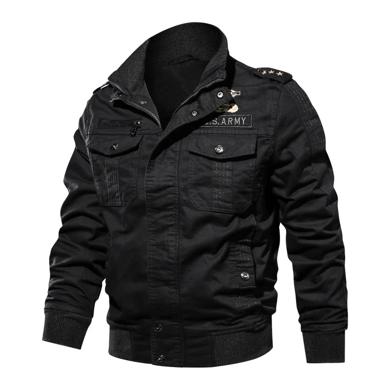 Herren Fieldbomberjacke im Military-Utility-Stil mit Schulterpatten, Rippenbündchen und aufgesetzten Brusttaschen Nord Taschen
