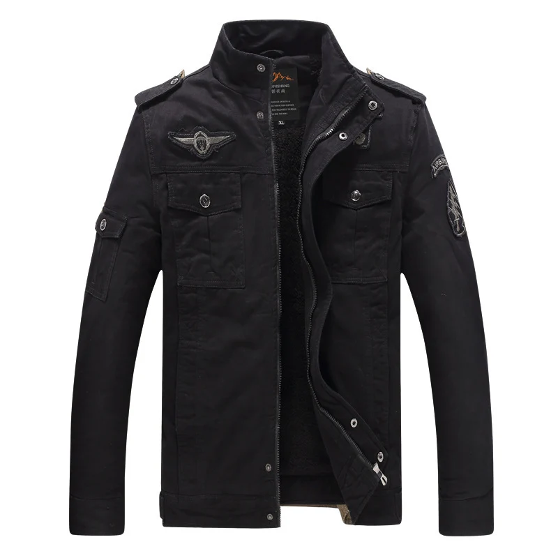 Herren Fieldblouson im Aviator-Look mit Teddyfleece-Futter und Schulterpatten Nord Taschen
