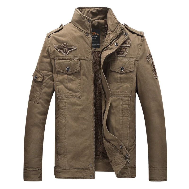 Herren Fieldblouson im Aviator-Look mit Teddyfleece-Futter und Schulterpatten Nord Taschen