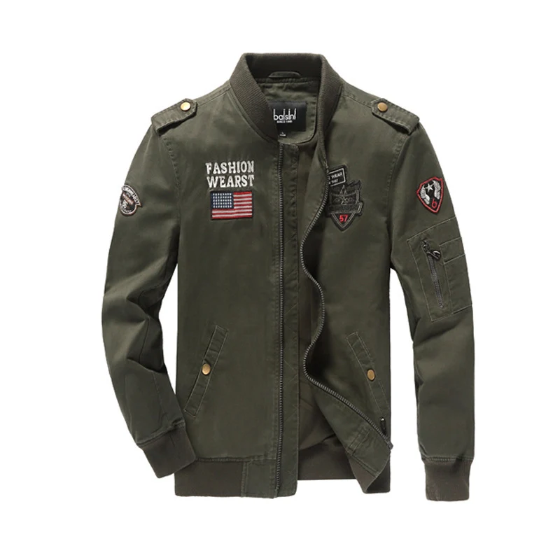 Herren Field-Bomberjacke im Pilotenstil mit Patch-Applikationen und Ärmeltasche Nord Taschen