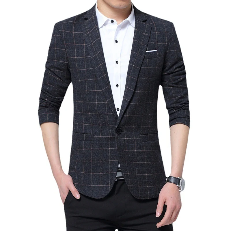 Herren Karierter Slim-Fit Sakko im Business-Casual Stil Nord Taschen