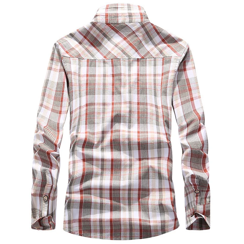 Herren Karierte Hemdjacke im Worker‑Style mit Brustpattentaschen Nord Taschen