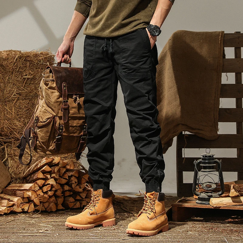 Herren Cargo-Joggerhose mit elastischem Saum, Tunnelzug und Utility-Pattentaschen Nord Taschen