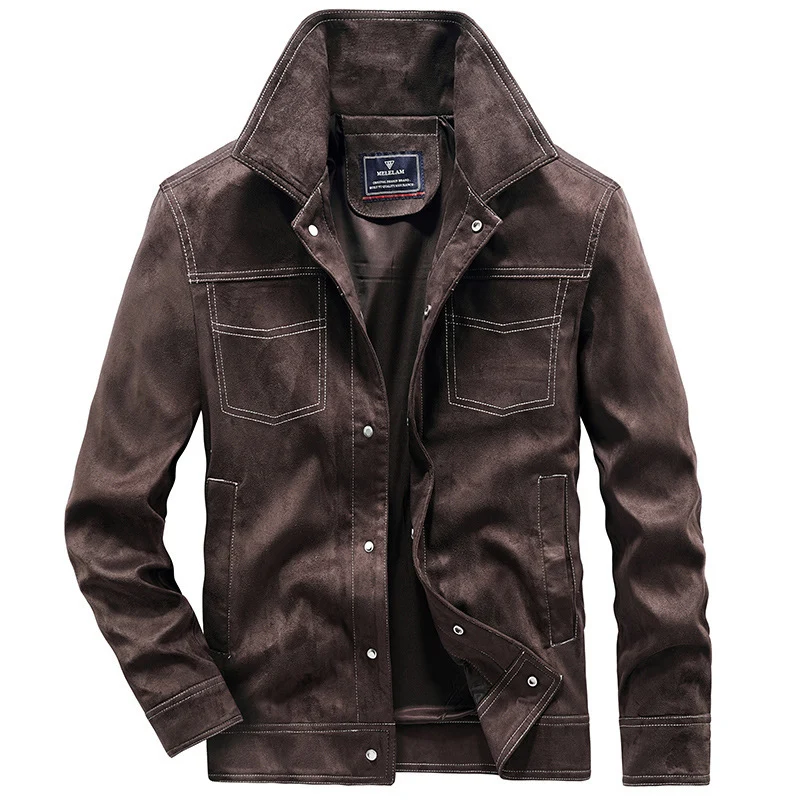 Herren Canvas-Workerjacke mit markanten Kontrastnähten, hohem Kragen und Druckknopfverschluss Nord Taschen
