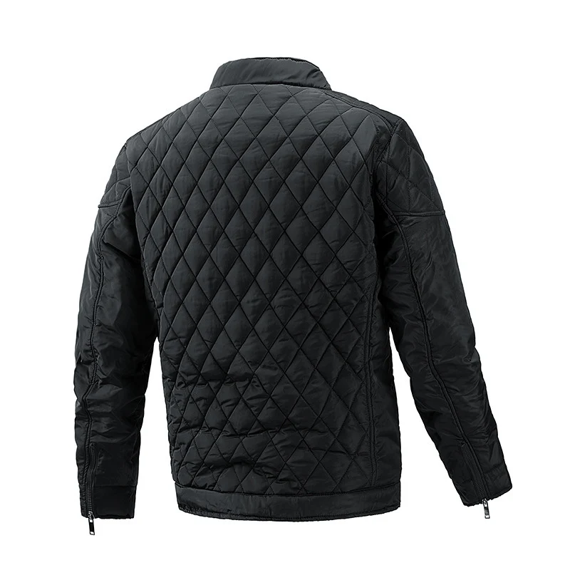 Herren gesteppte Übergangsjacke mit Diamantstepp, Stehkragen und Reißverschluss Nord Taschen