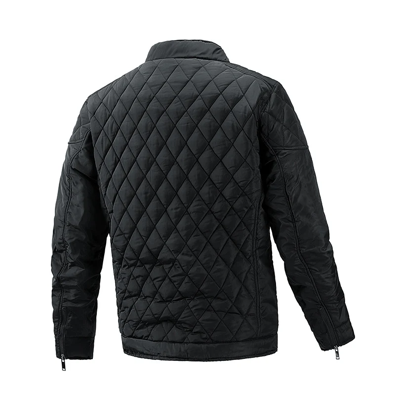 Herren gesteppte Übergangsjacke mit Diamantstepp, Stehkragen und Reißverschluss Nord Taschen
