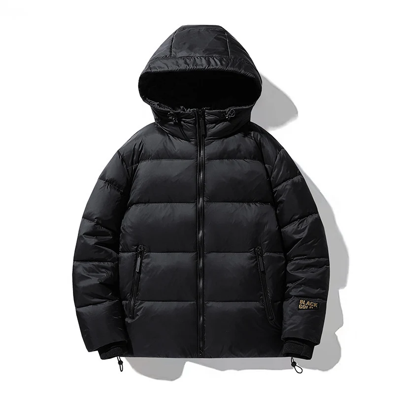 Herren gesteppte Thermo-Daunenjacke mit Kapuze, winddichter Shell und verstellbarem Saum Nord Taschen